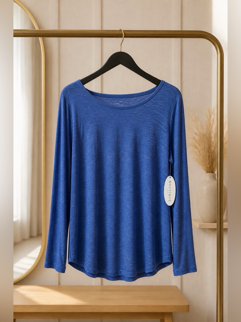 BLUE LONG SLEEVE TOP SIZE 2X by BOUTIQUE PLUS